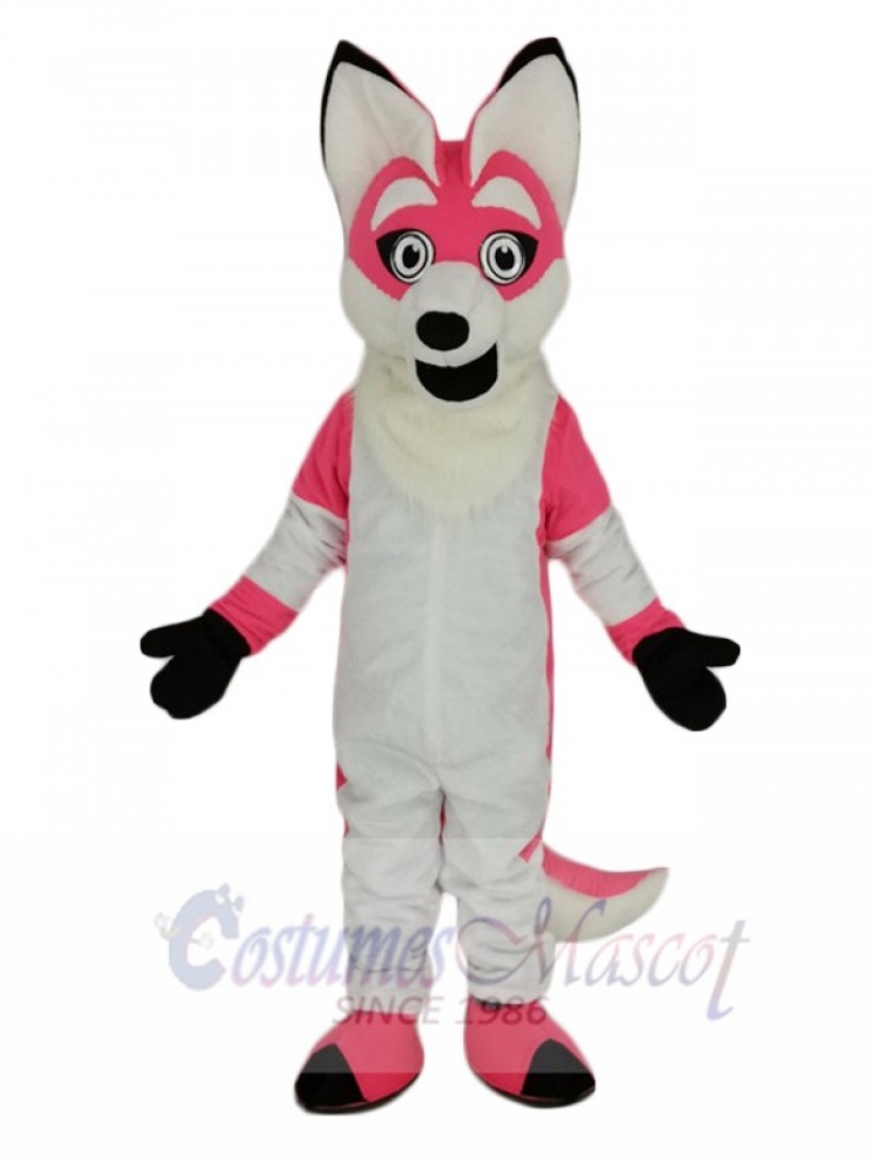 Pink Fox with Long Tail Mascot Costume