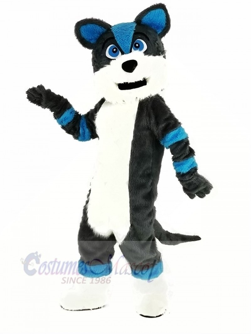 Blue and Gray Husky Dog Fursuit Mascot Costume Animal	