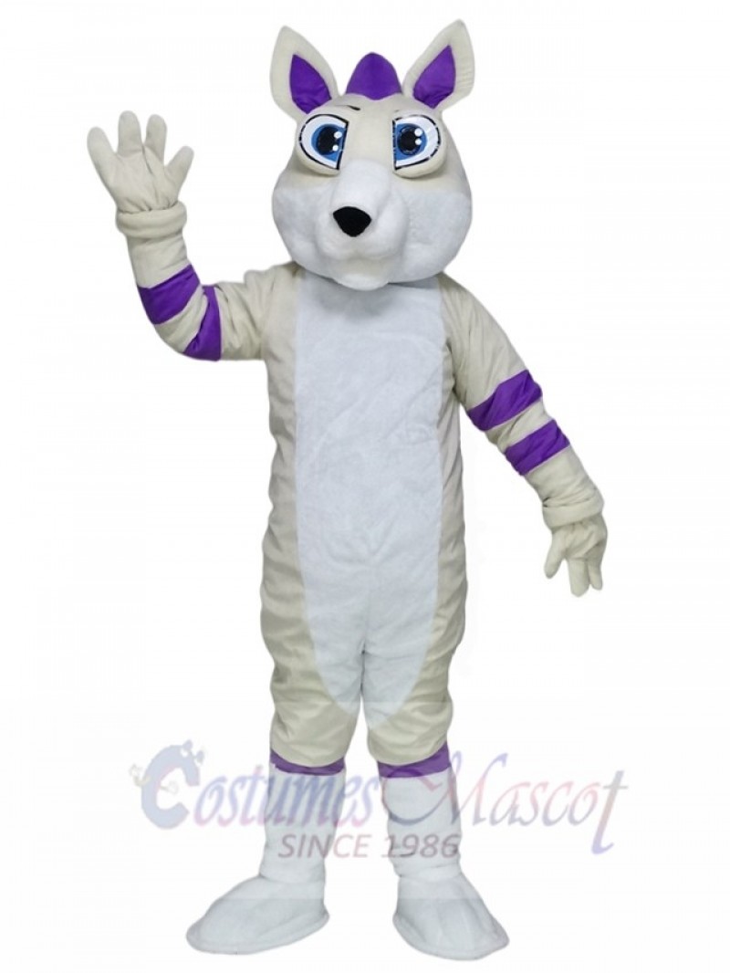 Greamy and Purple Husky Dog Fursuit Mascot Costumes Animal