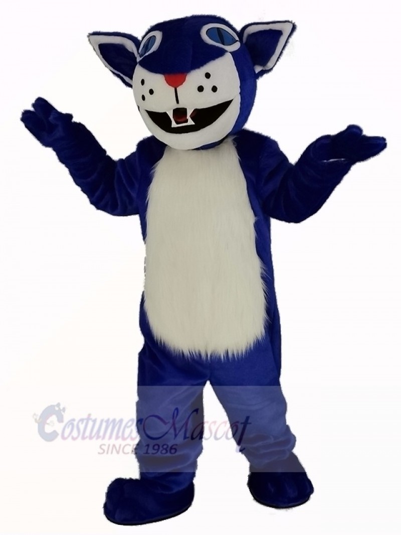 Dark Blue Wildcat Mascot Costume Animal