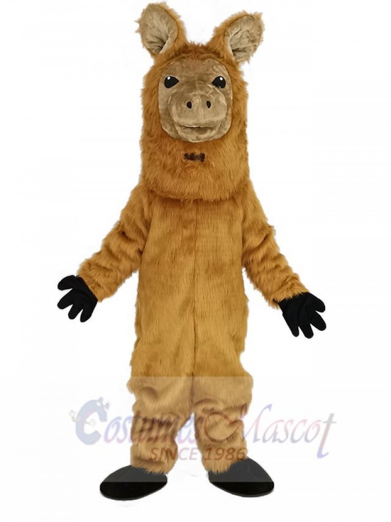 Brown Alpaca Sheep Mascot Costume Animal