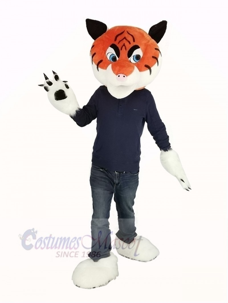 Orange Furry Tiger Mascot Costume Head Only