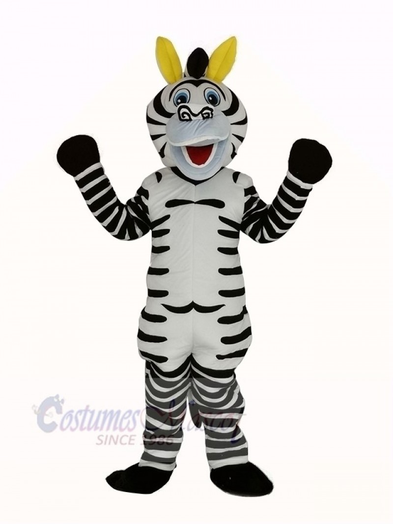 Happy Zebra Mascot Costume Animal