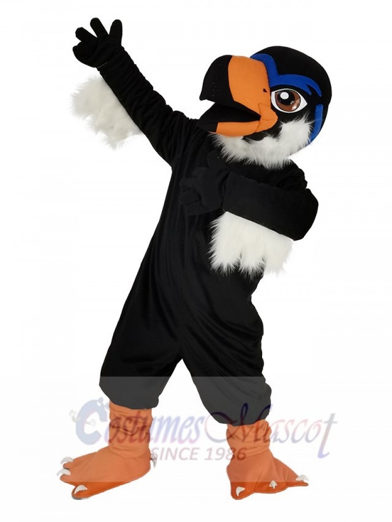 Black Fierce Eagle Mascot Costume Bird