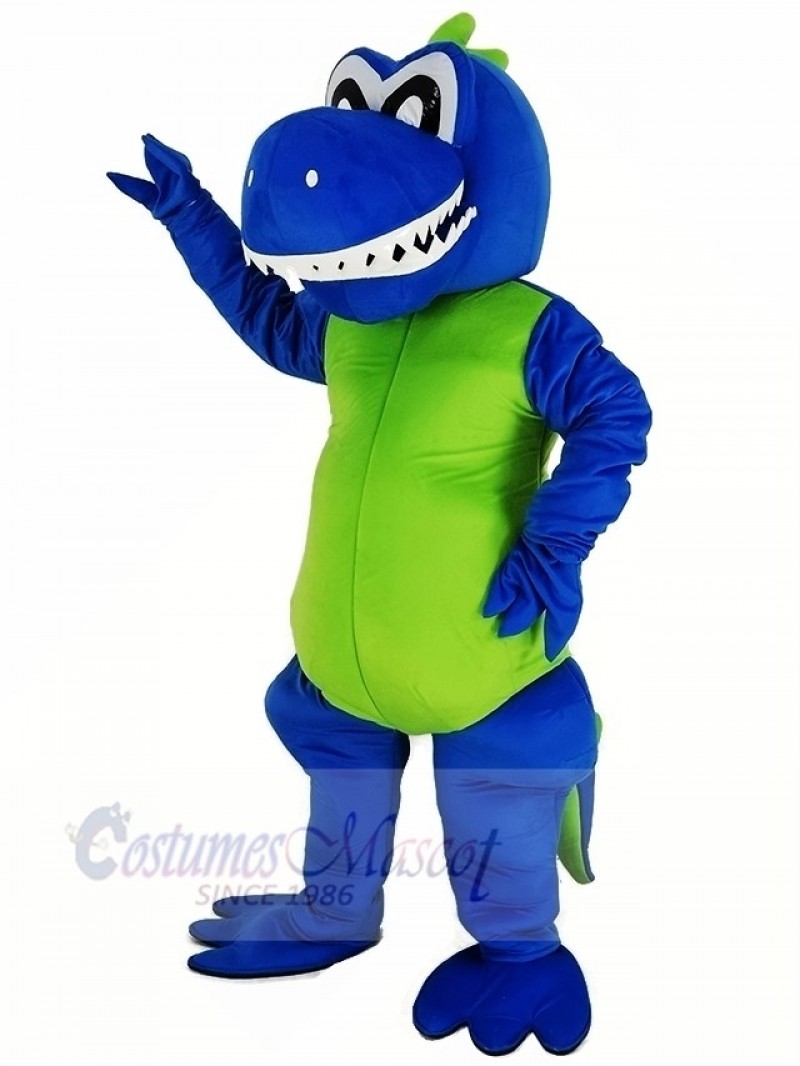 Smiling Blue Dragon Mascot Costume Animal