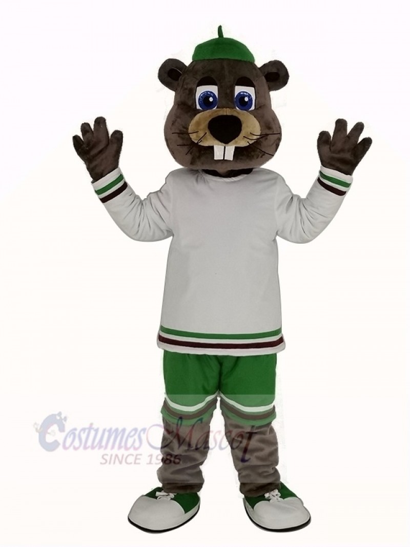 Sport Beaver with Big Nose Mascot Costume