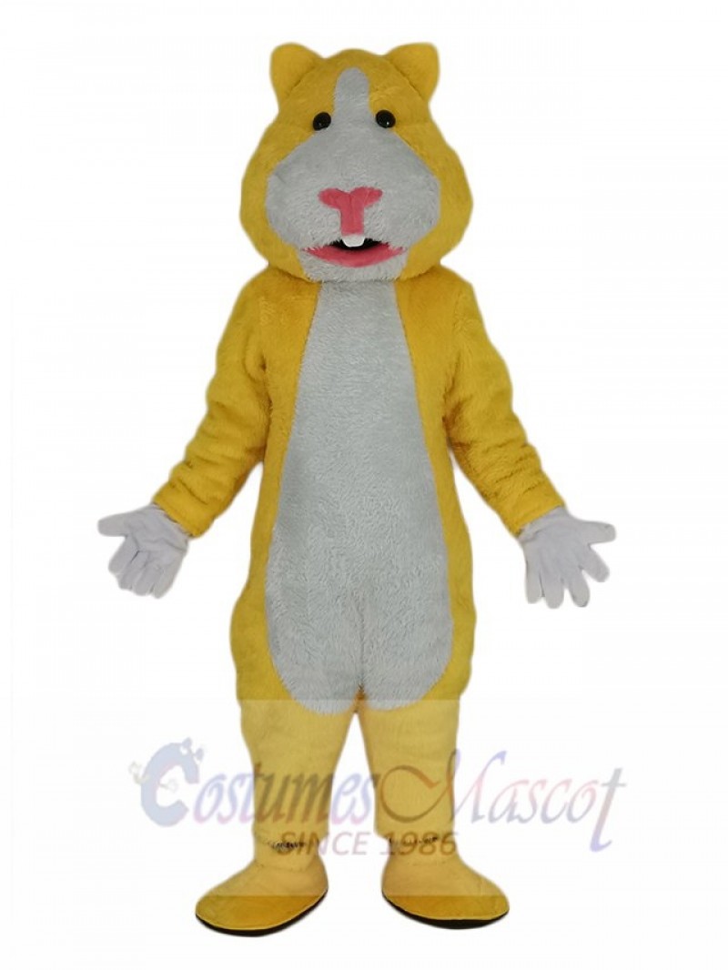 Yellow and White Hamster Mascot Costume