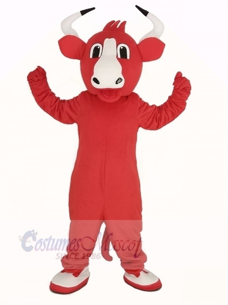 Happy Red Bull Mascot Costume