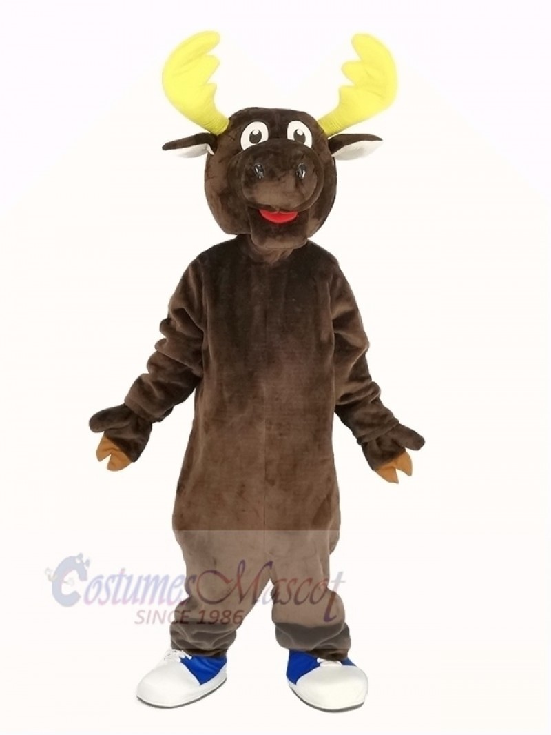 Funny Brown Moose Mascot Costume Animal