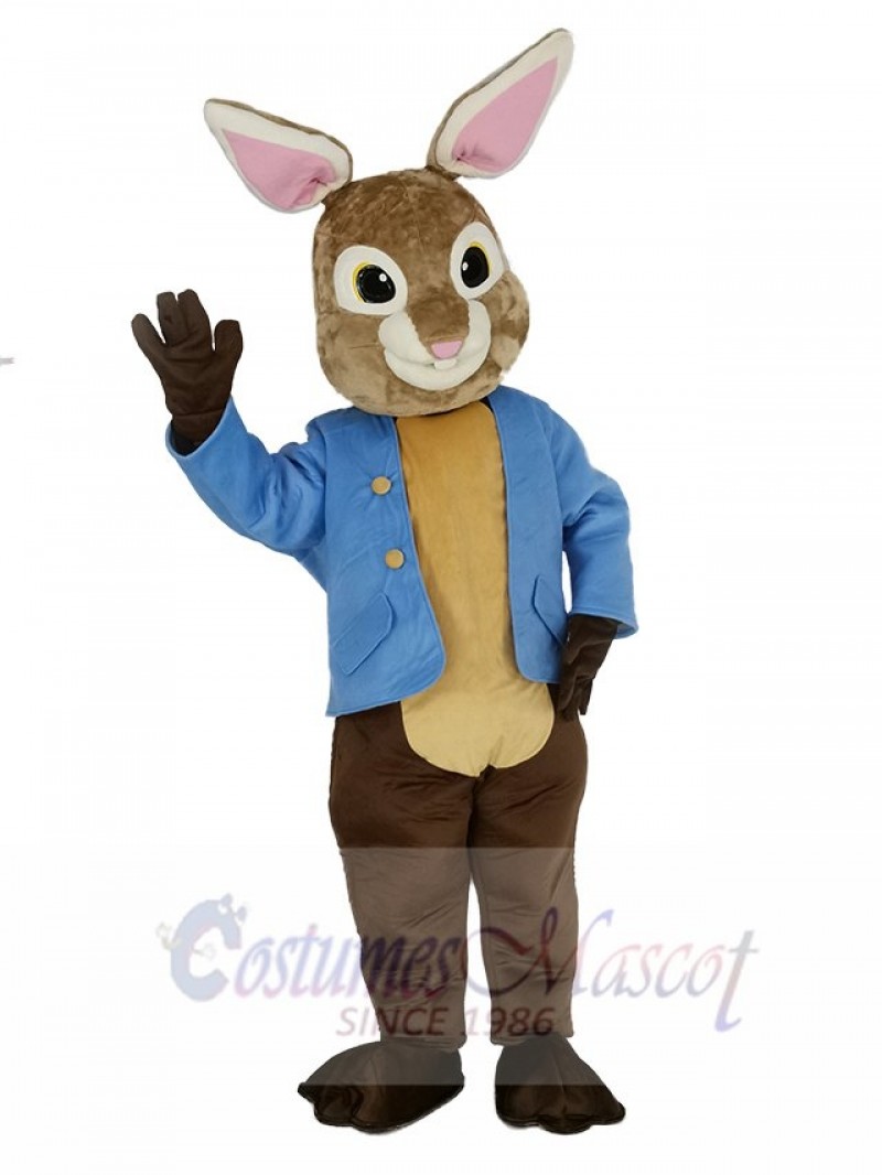 Brown and Gray Peter Rabbit Mascot Costume