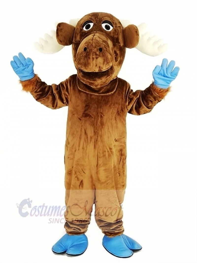 Funny Brown Moose Mascot Costume