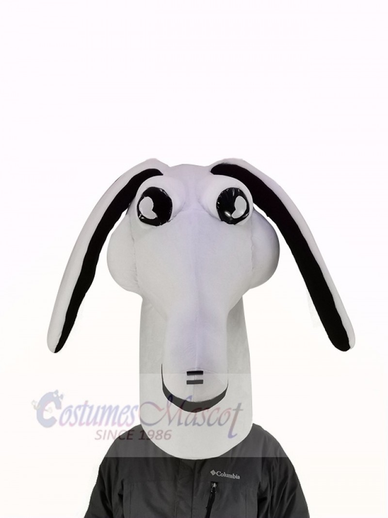 White Aardvark Mascot Costume Animal Head Only