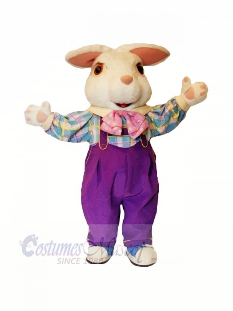 White Furry Easter Bunny Mascot Costumes Cartoon