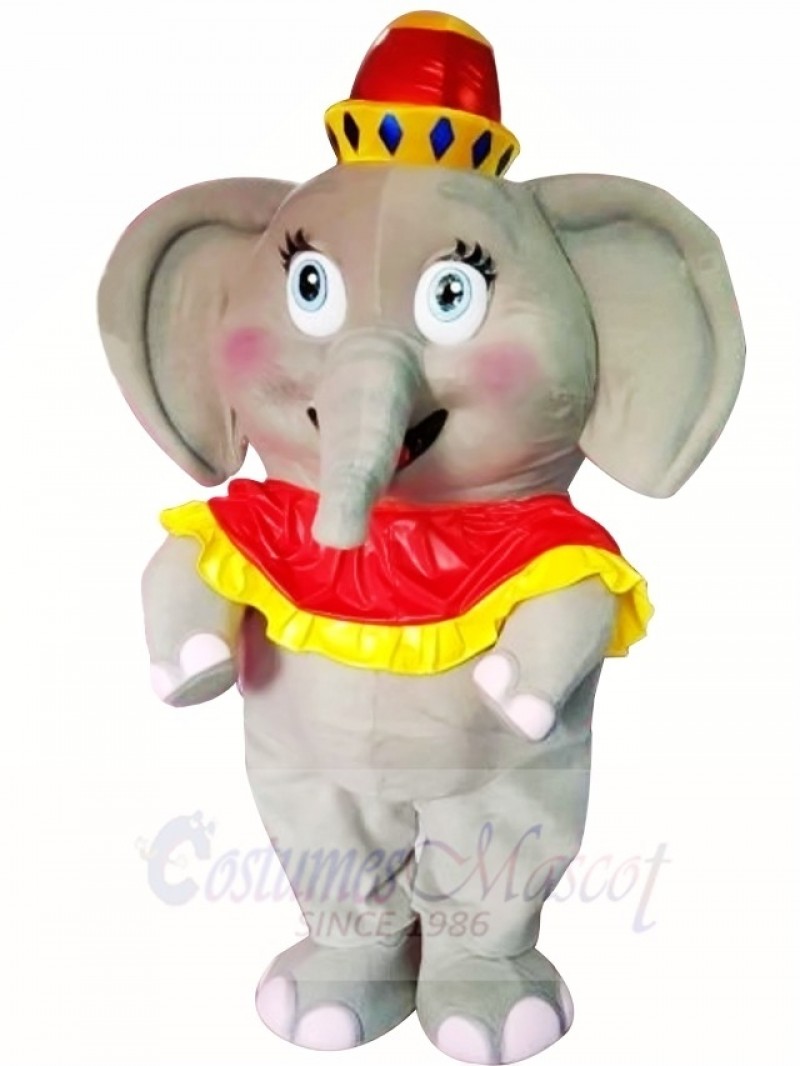 Big Elephant With Red Hat Mascot Costumes Cartoon