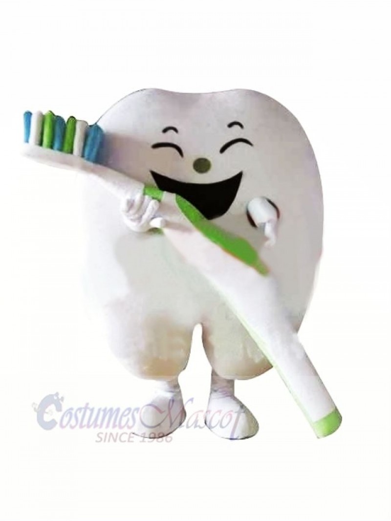 Smiling Tooth Mascot Costume Cartoon