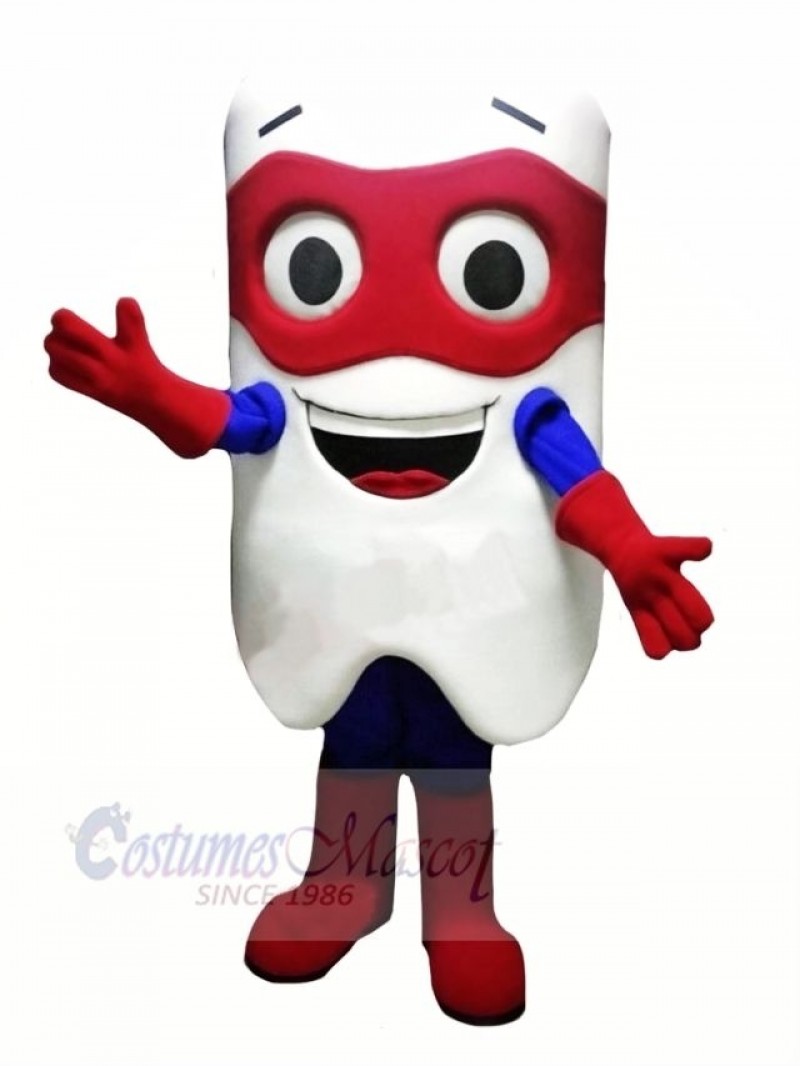 Hero Tooth Mascot Costume Cartoon