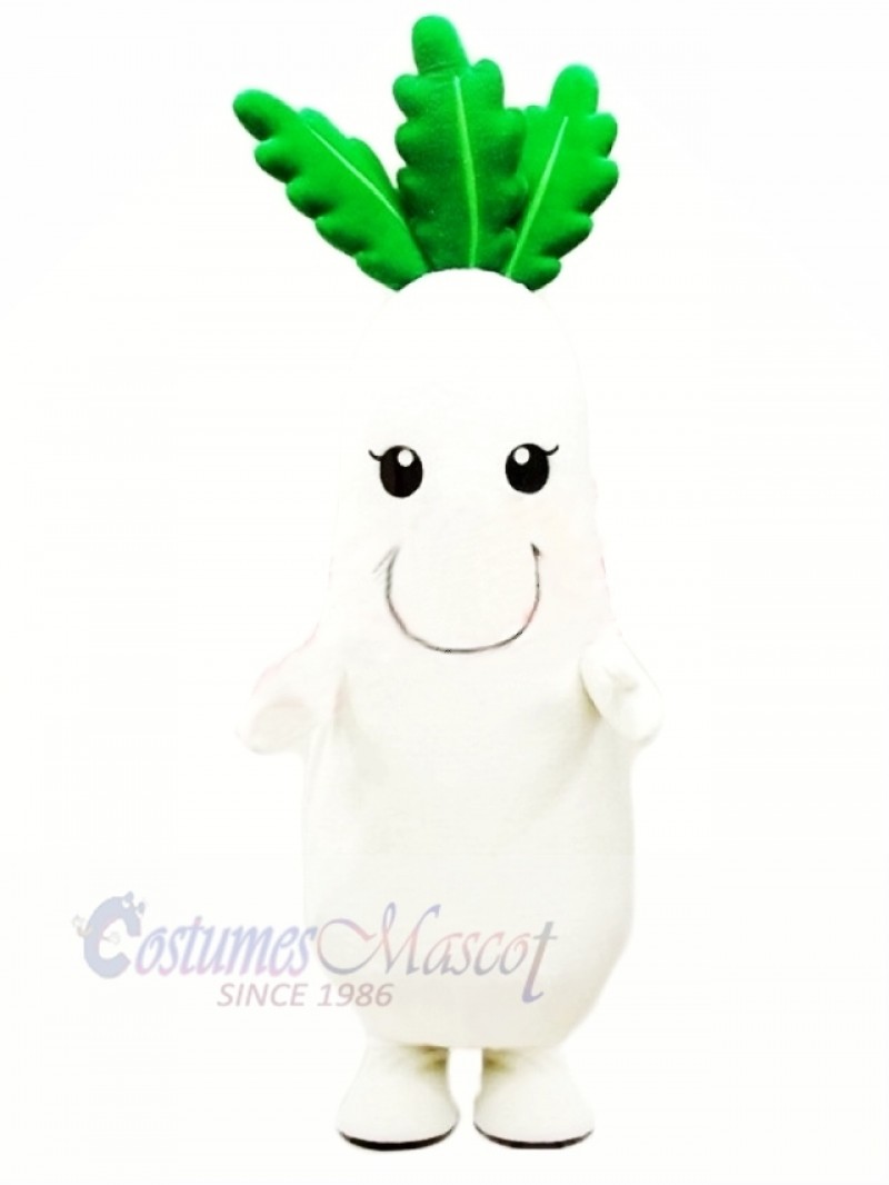 White Radish Vegetable Mascot Costume Cartoon