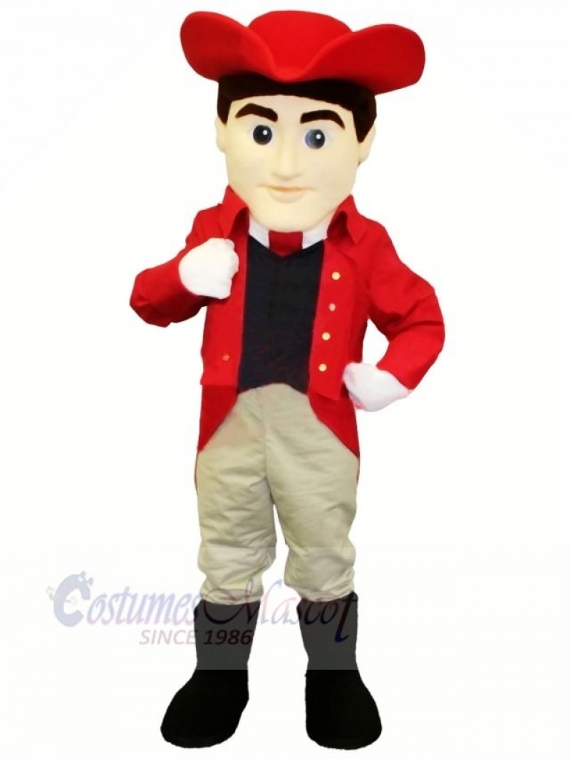 Best Quality Patriot with Red Coat Mascot Costume