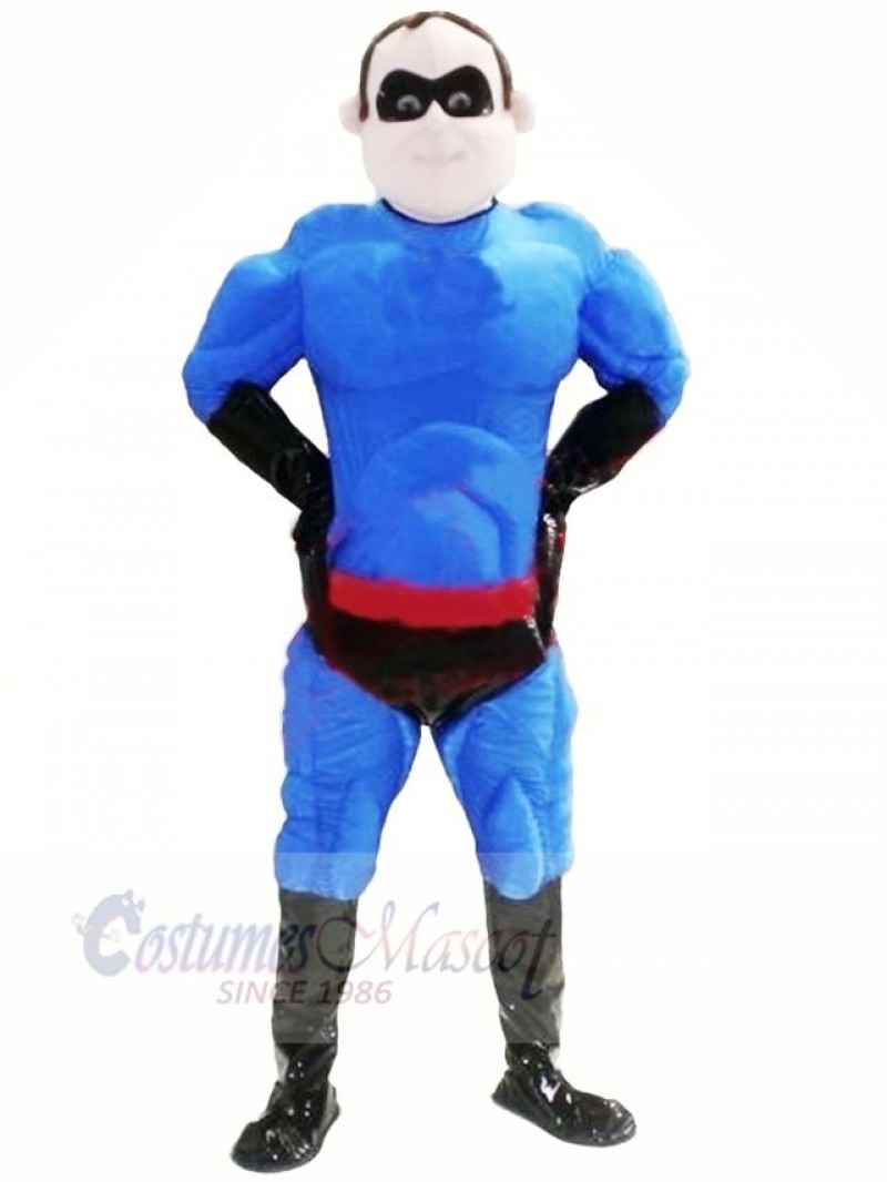Cool Blue Superman Mascot Costume People