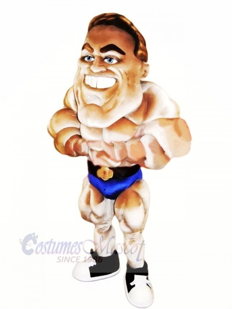 Strong Bodybuilder Mascot Costume Cartoon	