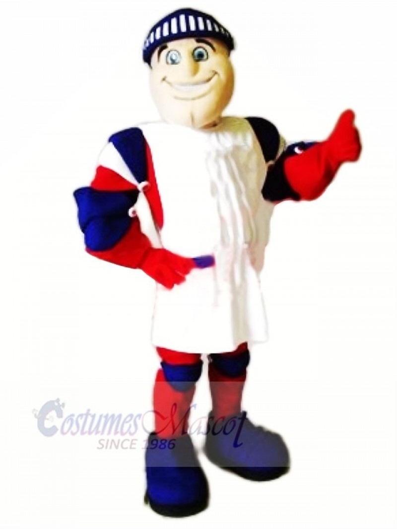 Smiling Knight with Blue Shoes Mascot Costume People