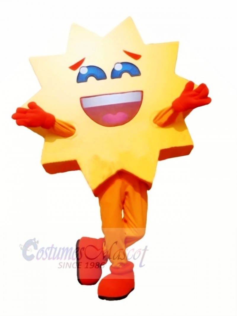 Smiling Warm Sun Mascot Costume Cartoon