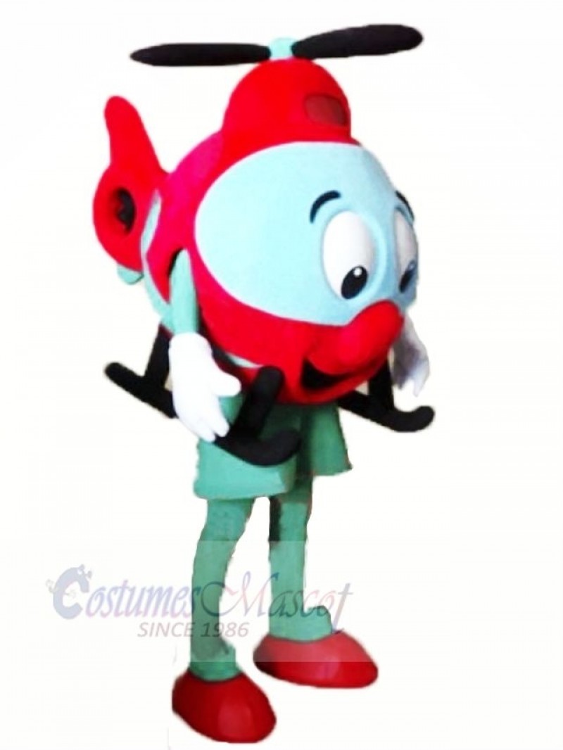 Helicopter with Big Eyes Mascot Costume Cartoon