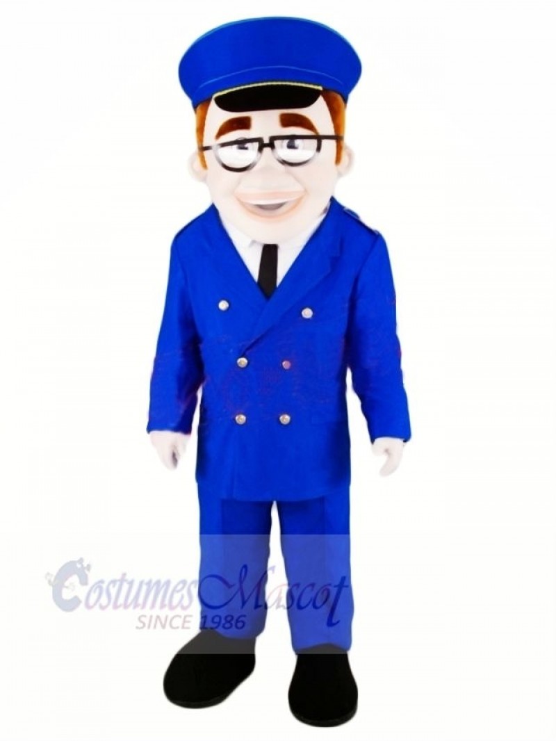 High Quality Dispatcher with Blue Suit Mascot Costume People
