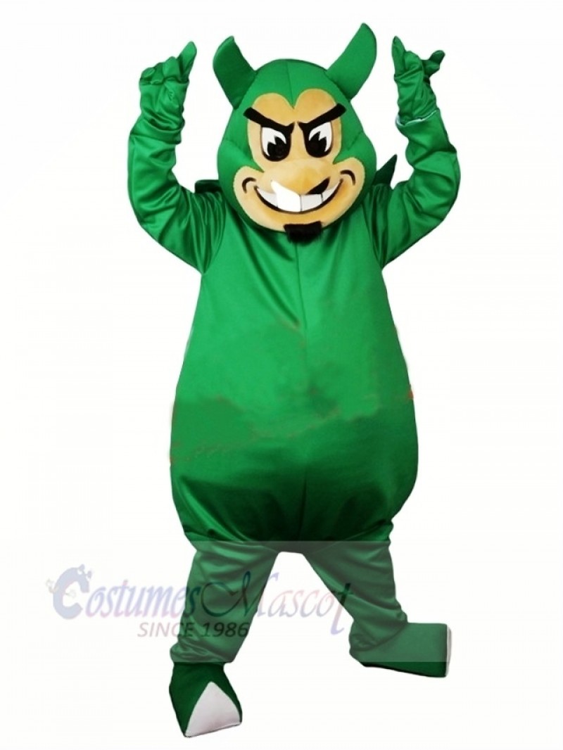 Ugly Green Devil Mascot Costume Cartoon