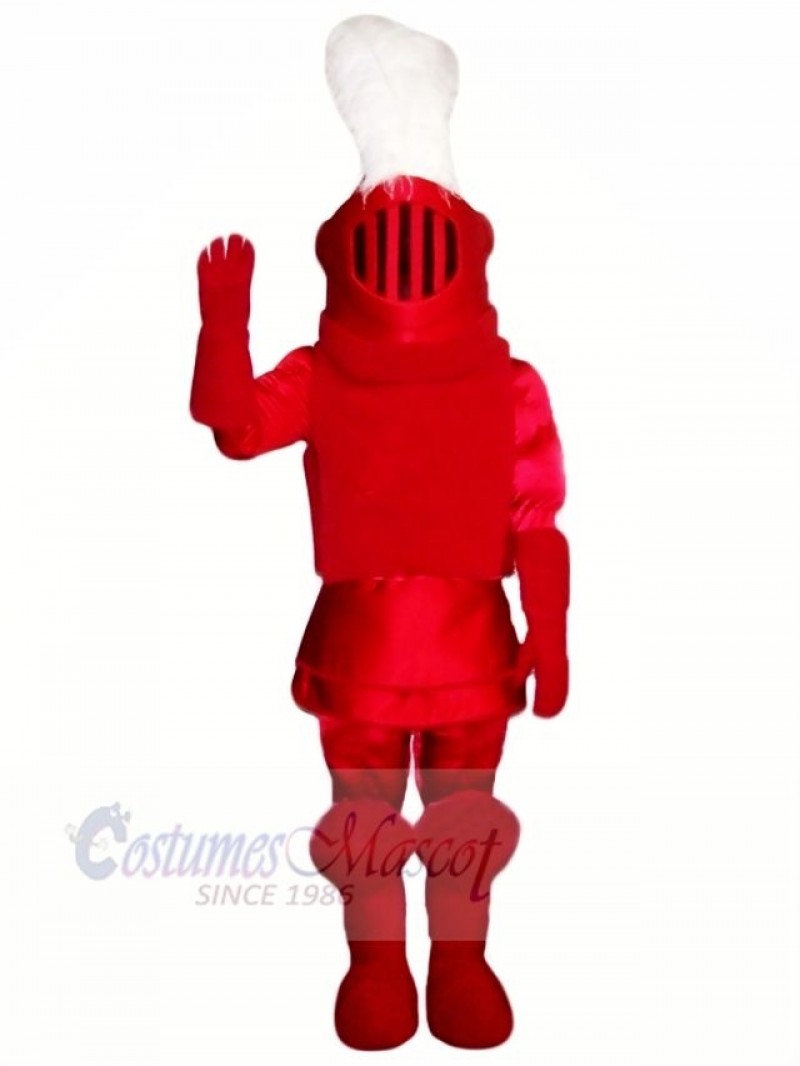 Fashion Red Knight Mascot Costume People