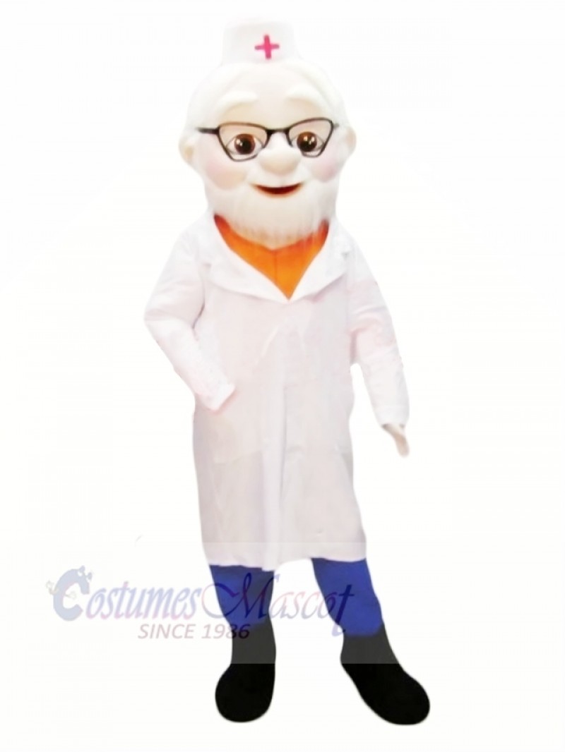 Old Doctor with Black Shoes Mascot Costume People