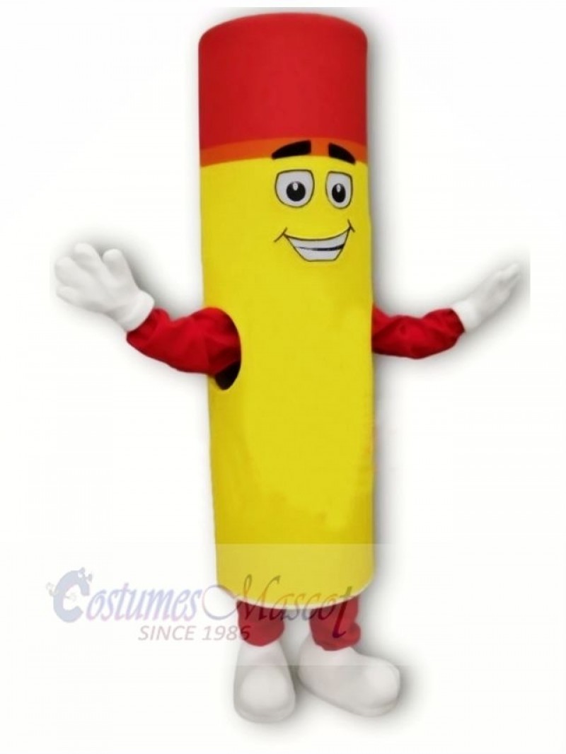 Yellow and Red Lipstick Mascot Costume Cartoon 