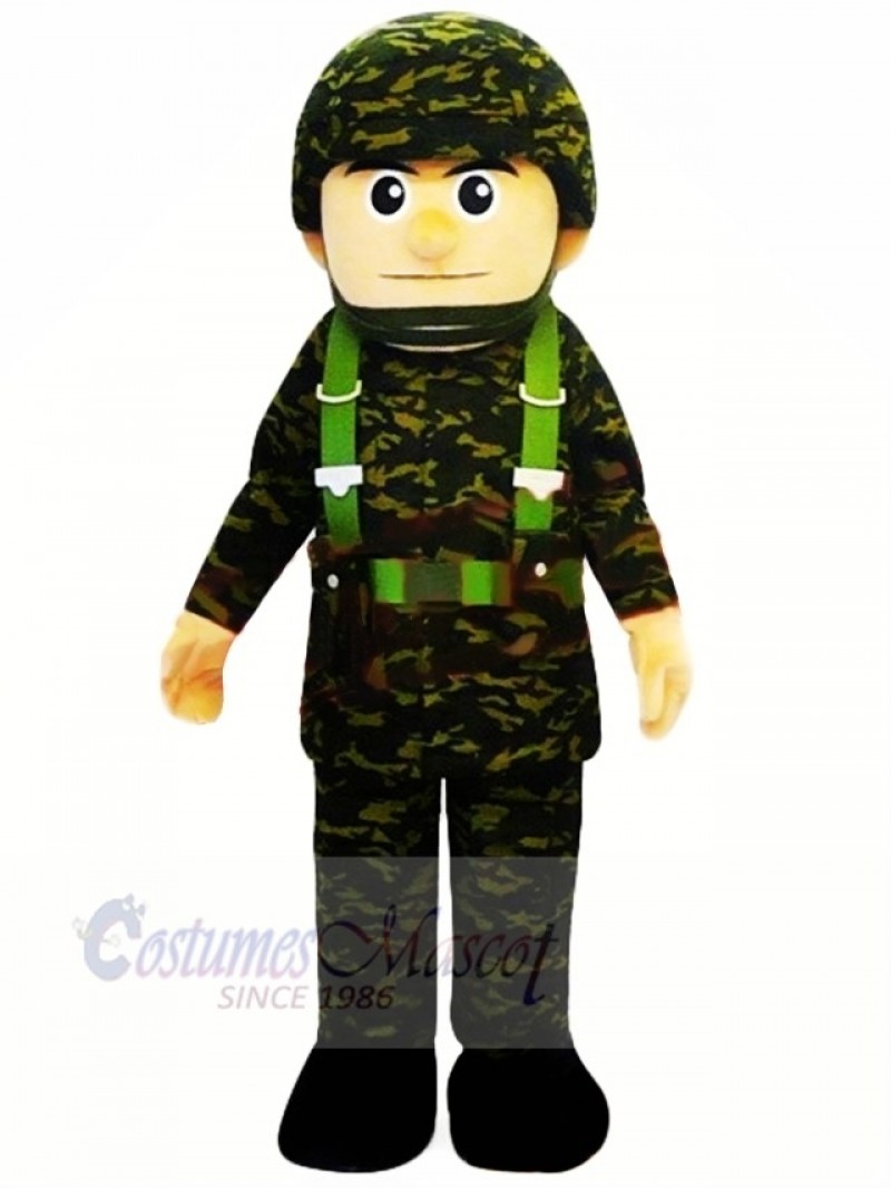 Cool Military Man Mascot Costume People