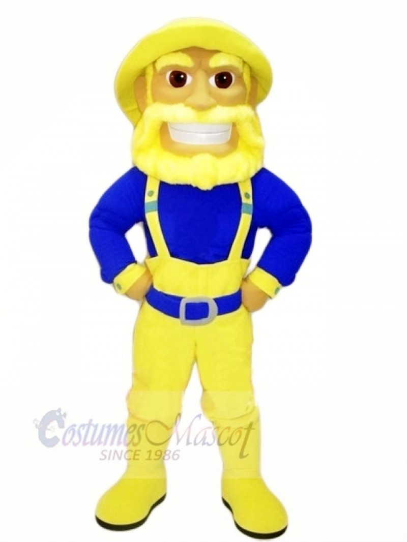 Old Mariner with Yellow Hat Mascot Costume People