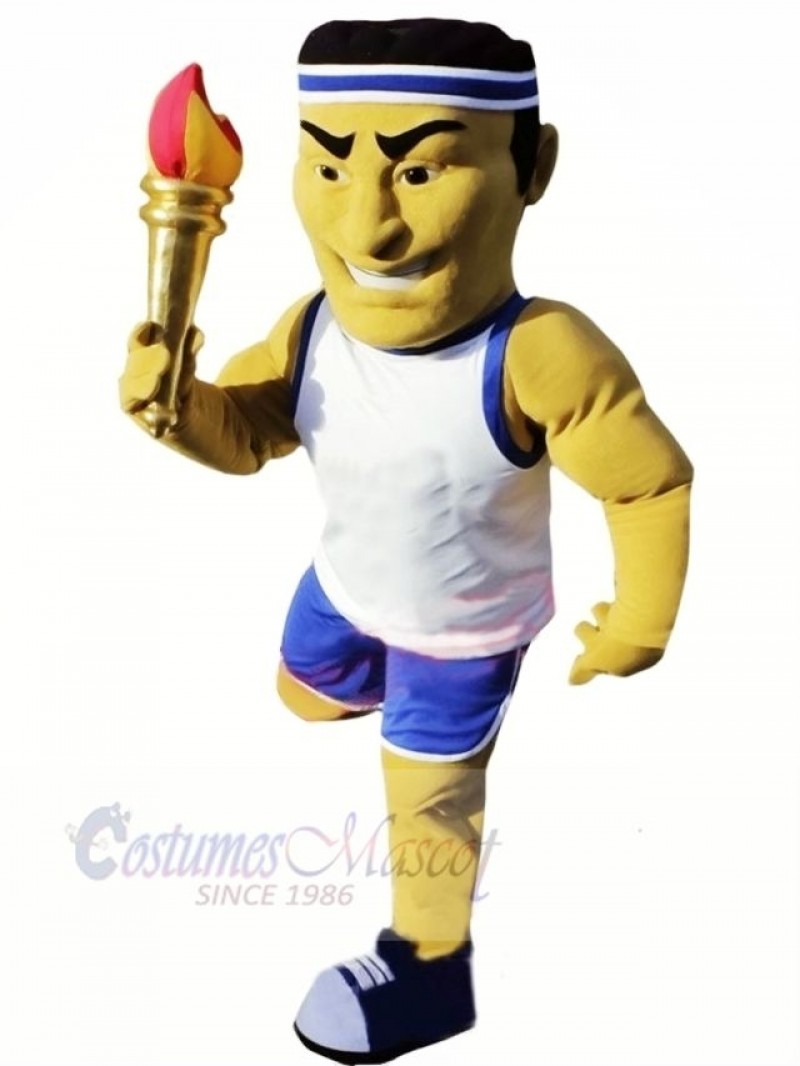 Strong Olympics Man Mascot Costume Cartoon 