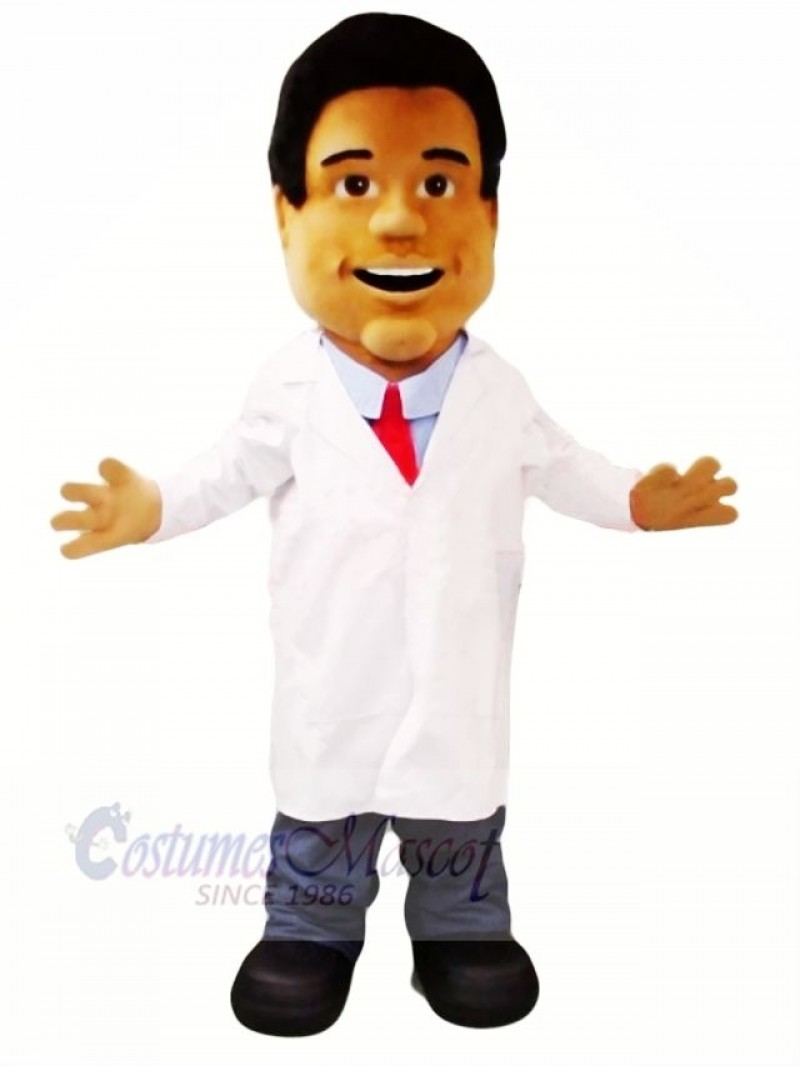 Young Doctor with Big Eyes Mascot Costume People