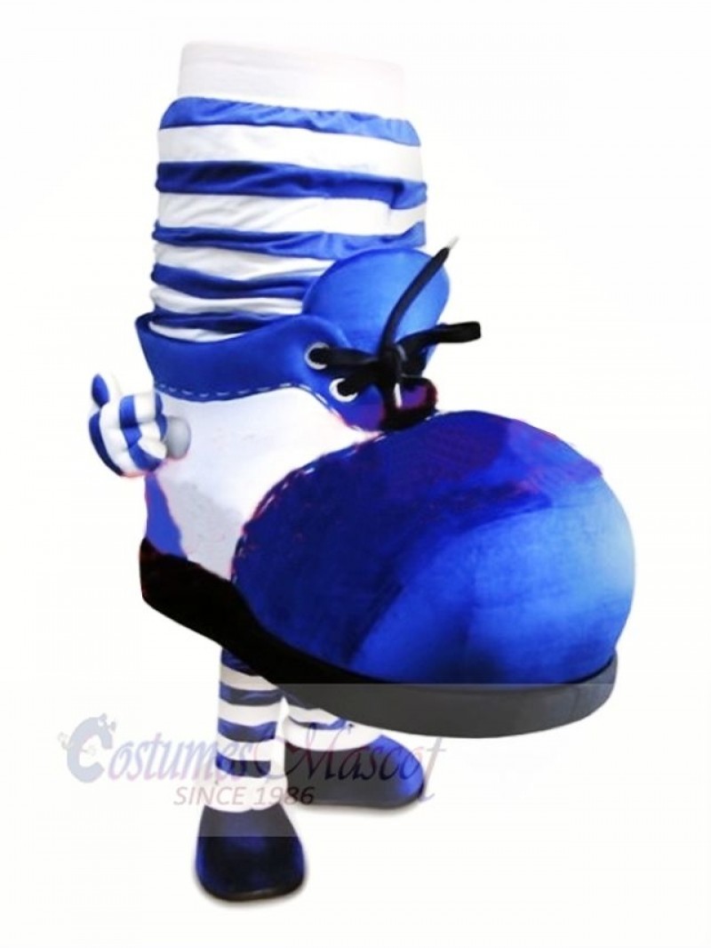 Blue Shoe Mascot Costume Cartoon