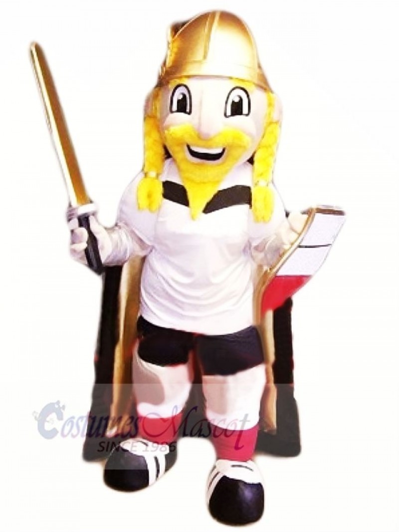 Viking with Yellow Beard Mascot Costume People