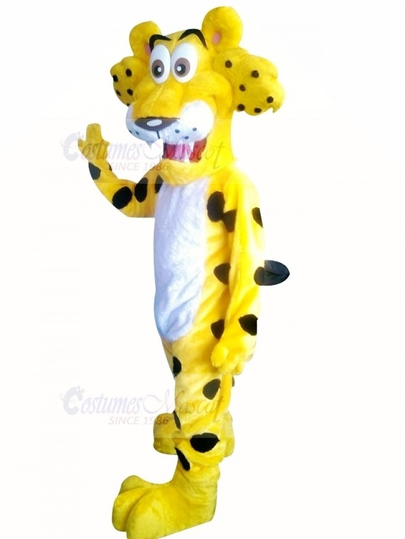 Funny Cheetah with Big Eyes Mascot Costume Cartoon