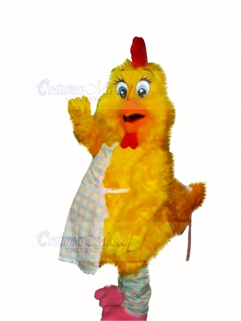 Cute Chick with Apron Mascot Costume Cartoon