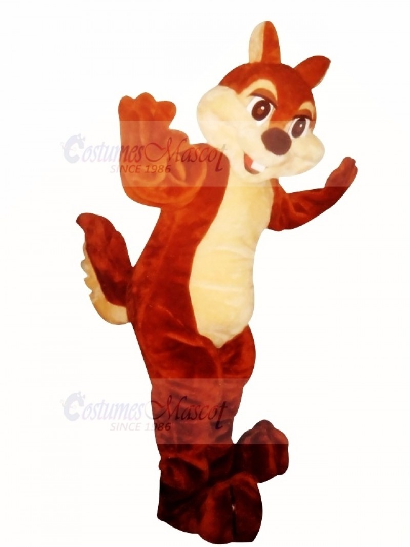 Smiling Chipmunk Mascot Costume Cartoon