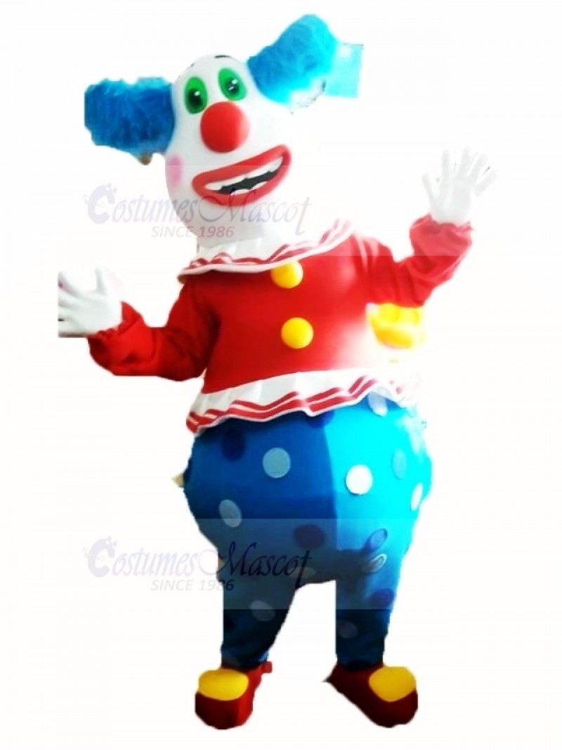 Clown with Green Eyes Mascot Costume Cartoon	