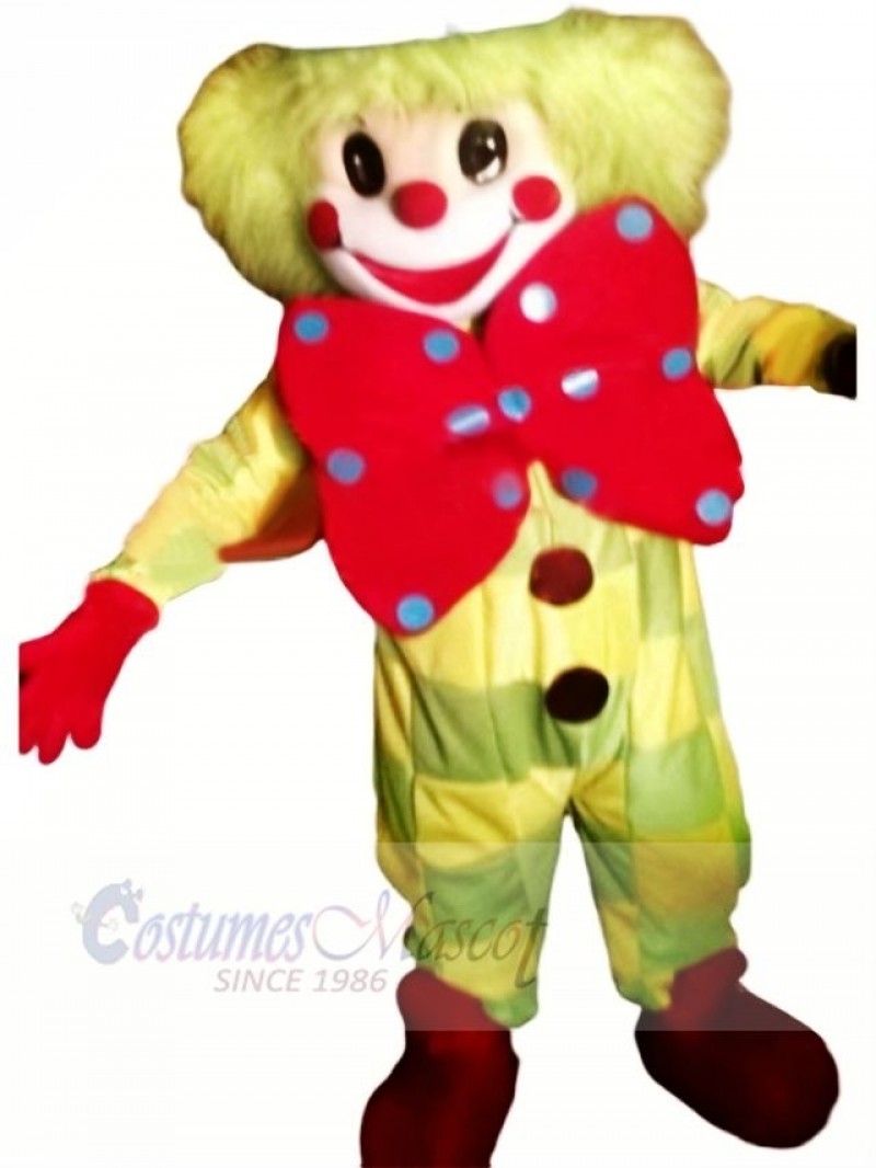 Clown With Big Bow Mascot Costume Cartoon