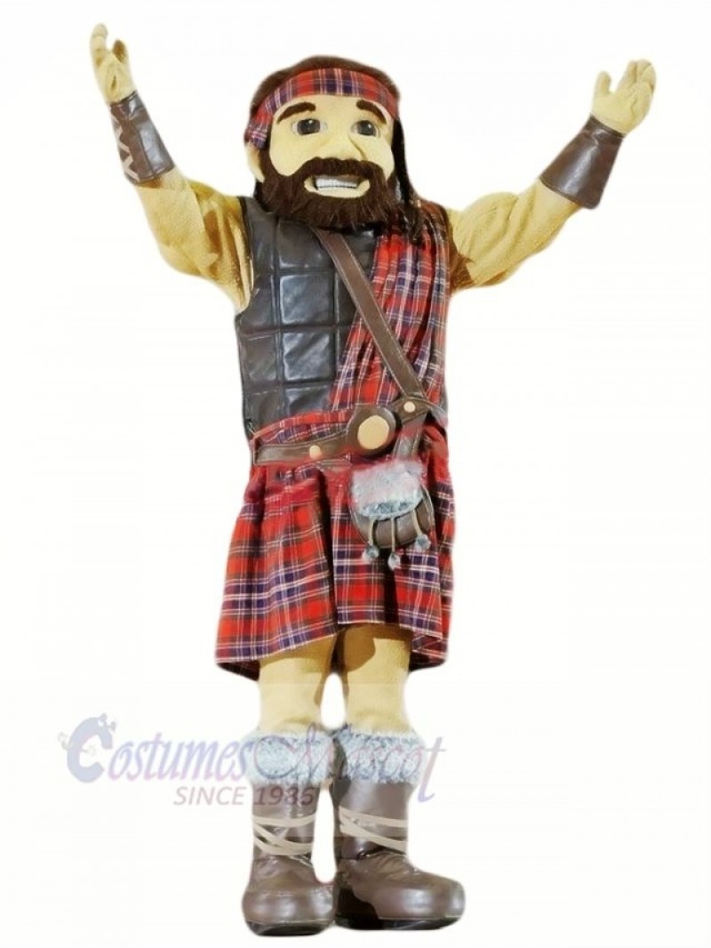 Happy Highlander With Kilt Mascot Costume Cartoon