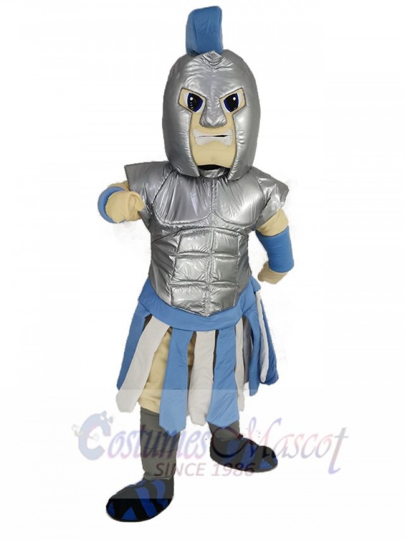 Blue and Silver Titan Spartan Mascot Costume