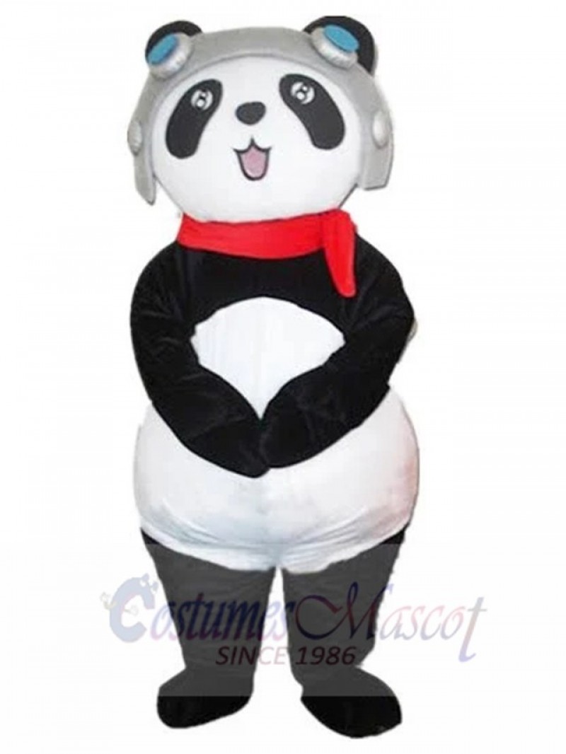 Pilot Panda mascot costume