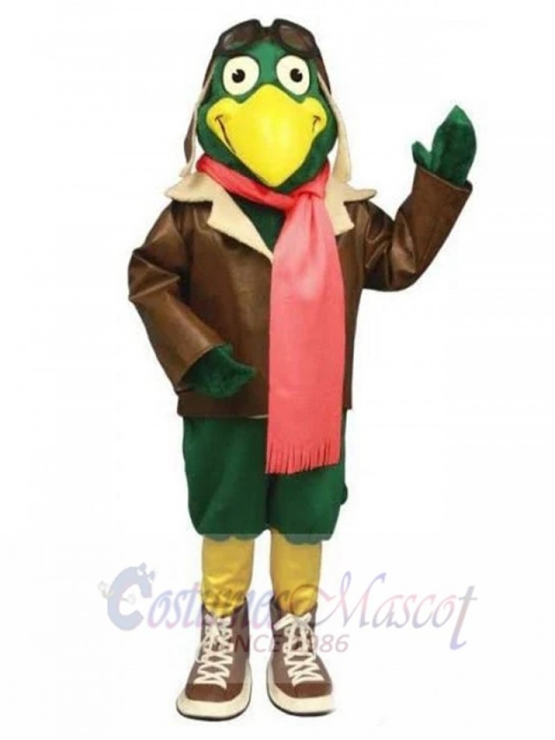 Green Pilot Bird Sky Mascot Costume Animal