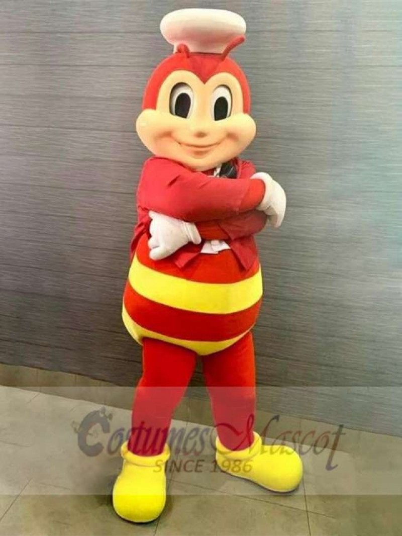 Smiling Jollibee Mascot Costume Cartoon