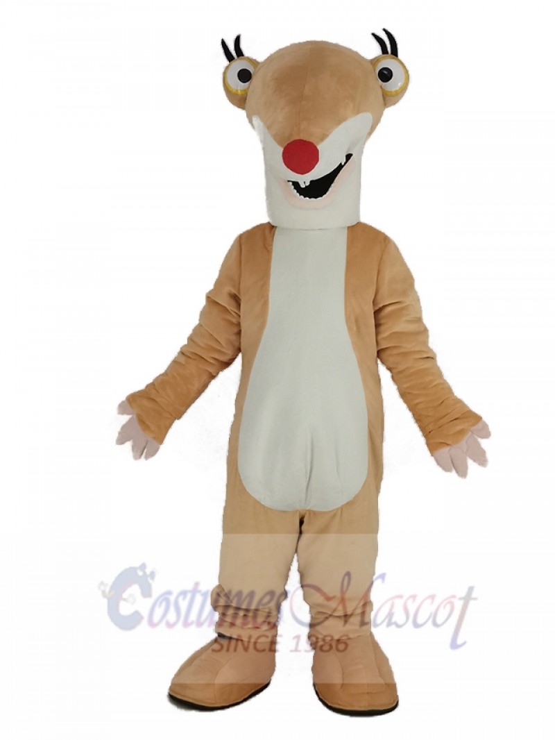 Ground Sloth with Red Nose Sid for Ice Age Mascot Costume Animal