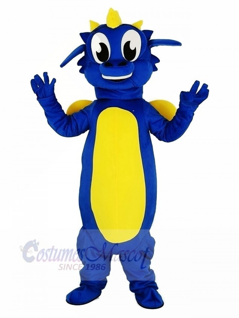 Blue Dragon Mascot Costume Cartoon